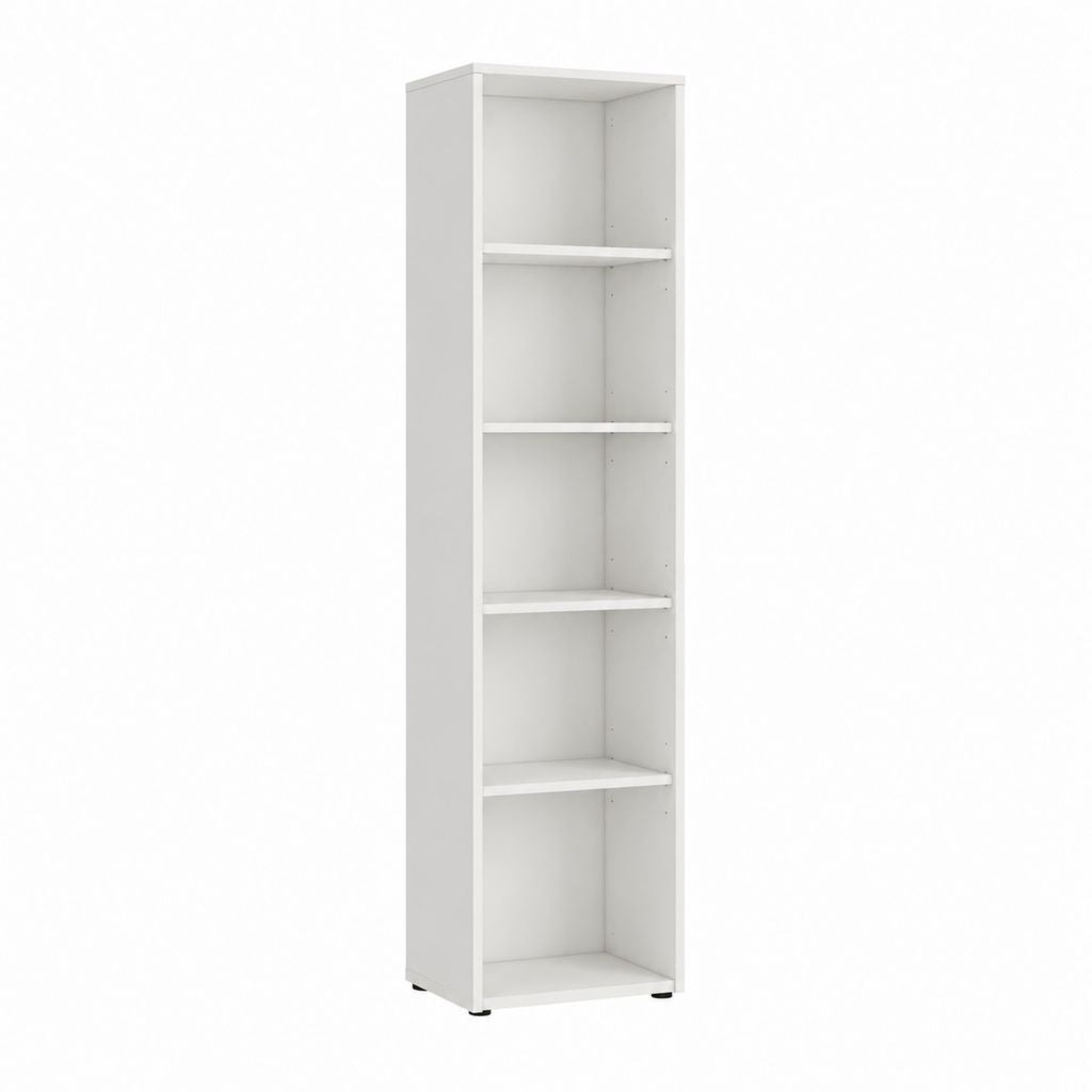 Bücherregal Weiß aus Spanplatte Rechteckig 30 x 29 x 180 cm mit 5 offenen Fächern