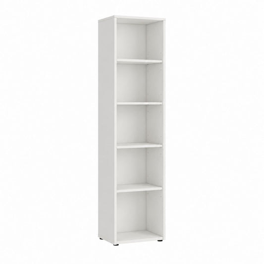 Bücherregal Weiß aus Spanplatte Rechteckig 30 x 29 x 180 cm mit 5 offenen Fächern