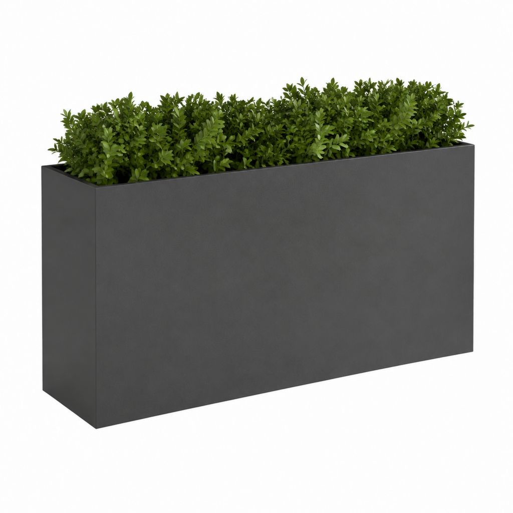 Pflanzkasten rechteckig Anthrazit aus pulverbeschichtetem verzinktem Stahl 100 x 40 x 60 cm