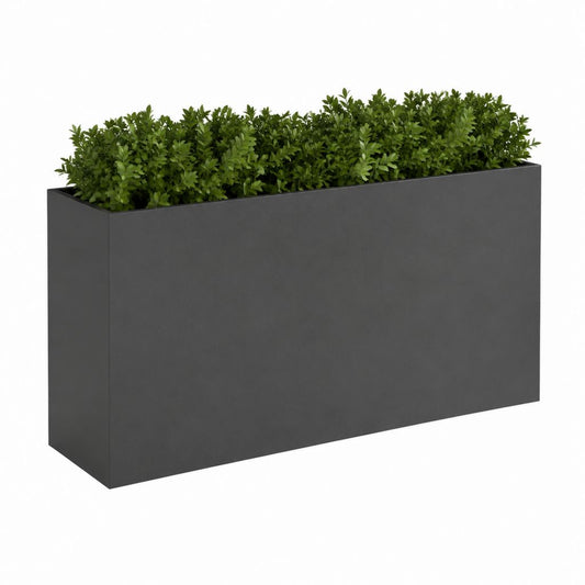 Pflanzkasten rechteckig Anthrazit aus pulverbeschichtetem verzinktem Stahl 100 x 40 x 60 cm