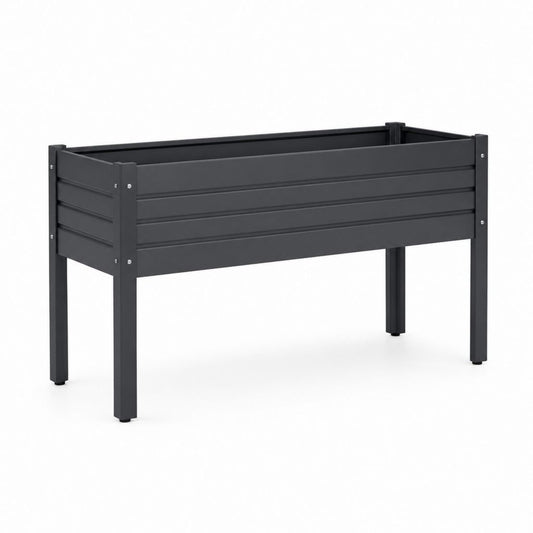 Hochbeet Anthrazit aus pulverbeschichtetem verzinktem Stahl rechteckig 120 x 60 x 80 cm