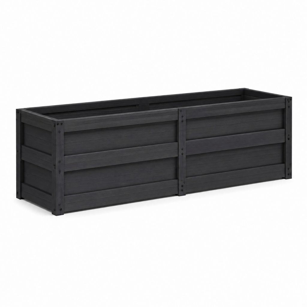 Hochbeet Schwarz aus WPC rechteckig 120 x 60 x 40 cm