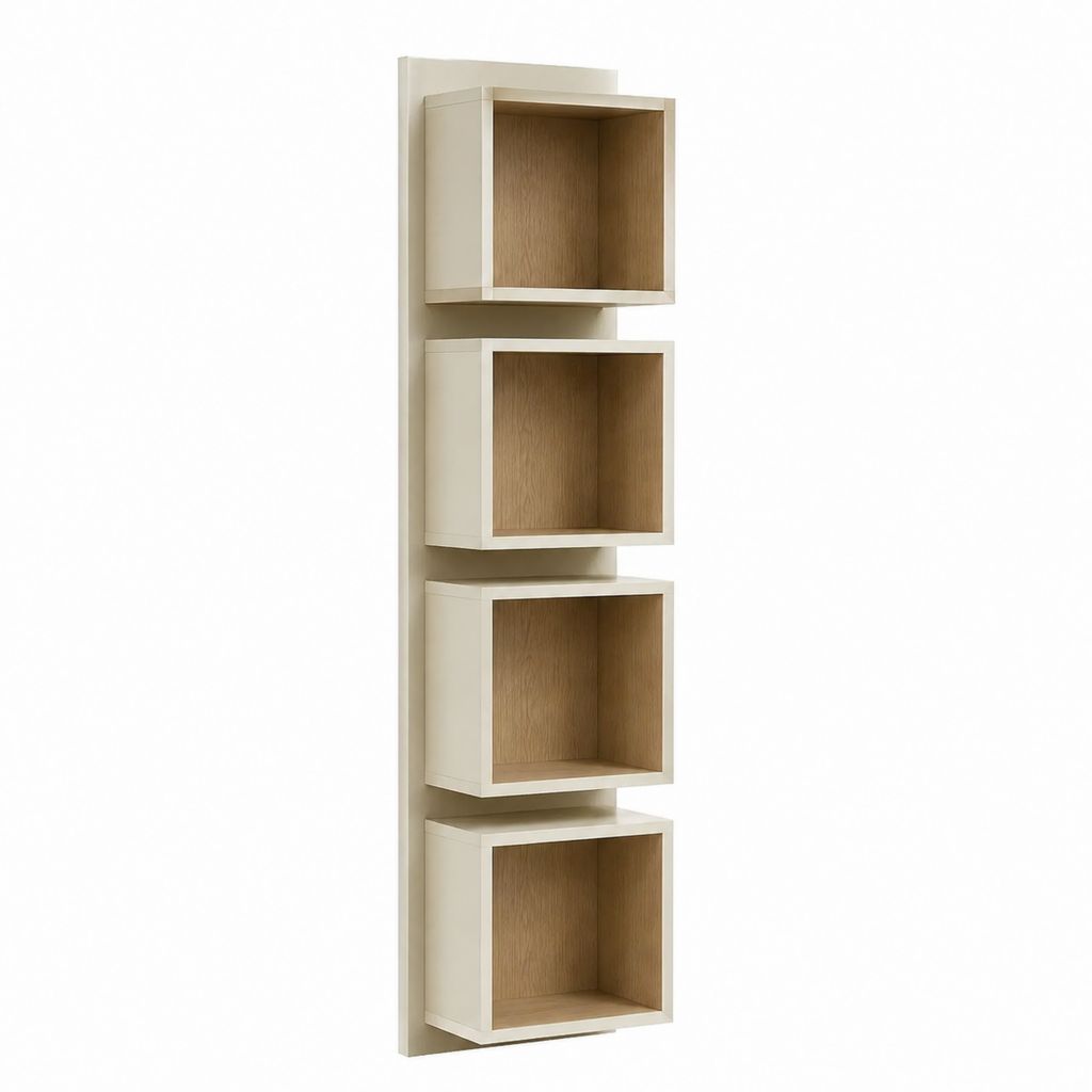 Wandregal Bücherregal Weiß Eiche MDF rechteckig 35 x 20 x 140 cm mit 4 Fächern