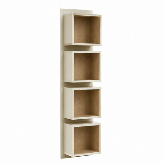 Wandregal Bücherregal Weiß Eiche MDF rechteckig 35 x 20 x 140 cm mit 4 Fächern